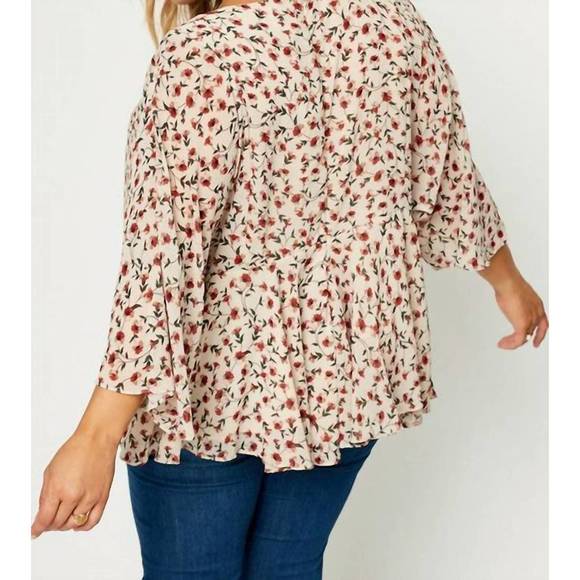 NEW HAYDEN LA floral peplum blouse in multi - Picture 4 of 4